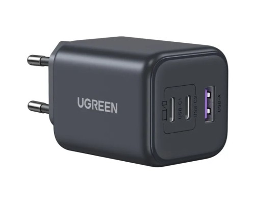 Зарядний пристрій UGREEN 2xUSB-C PD45W + 1xUSB QC3.0 GaN X527 gray (65156B)