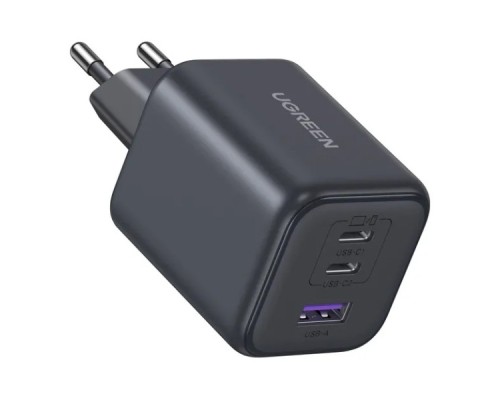 Зарядний пристрій UGREEN 2xUSB-C PD45W + 1xUSB QC3.0 GaN X527 gray (65156B)