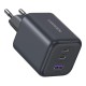 Зарядний пристрій UGREEN 2xUSB-C PD45W + 1xUSB QC3.0 GaN X527 gray (65156B)