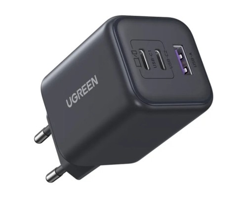 Зарядний пристрій UGREEN 2xUSB-C PD45W + 1xUSB QC3.0 GaN X527 gray (65156B)
