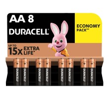 Батарейка Duracell AA лужні 8 шт. в упаковці (5000394006522 / 81417083 / 81480361) 