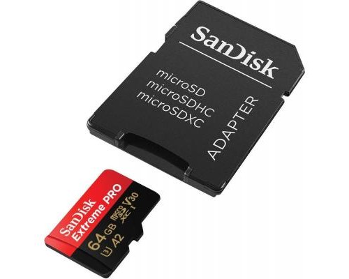 Карта пам'яті SanDisk 64GB microSDXC class 10 UHS-I U3 Extreme Pro V30 (SDSQXCY-064G-GN6MA)