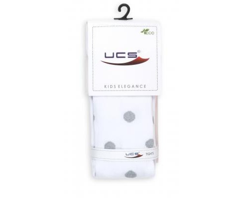 Колготки дитячі UCS Socks в горошок з люрексу (M0C0301-2051-5G-white)