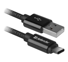 Дата кабель USB 2.0 AM to Type-C 1.0m USB09-03T PRO Black Defender (87814)
