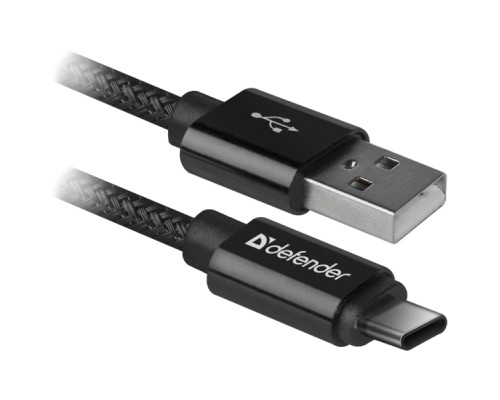Дата кабель USB 2.0 AM to Type-C 1.0m USB09-03T PRO Black Defender (87814)