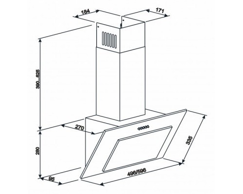 Витяжка кухонна Eleyus VERTICAL 1000 50 WH