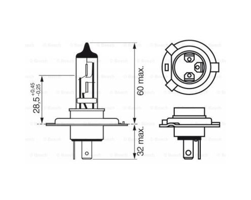 Автолампа Bosch галогенова 60/55W (1 987 302 041)