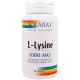 Амінокислота Solaray Лізин 1000 Мг, L-Lysine, 90 Таблеток (SOR04860) 