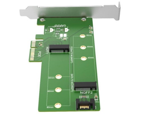 Контролер Maiwo Multi-Size PCIex4 & SATA to M.2 (M-Key or B-key) KT015 SSD (45774)