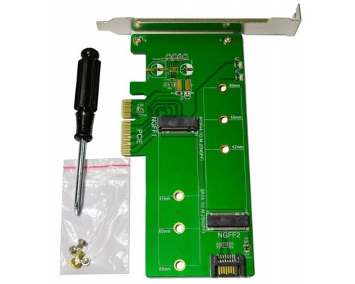 Контролер Maiwo Multi-Size PCIex4 & SATA to M.2 (M-Key or B-key) KT015 SSD (45774)