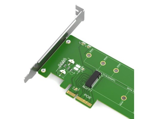 Контролер Maiwo Multi-Size PCIex4 & SATA to M.2 (M-Key or B-key) KT015 SSD (45774)