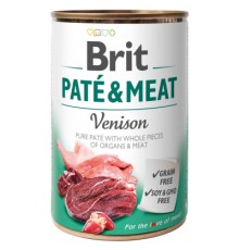Консерви для собак Brit Pate and Meat зі смаком оленини та курки 400 г (8595602530328)