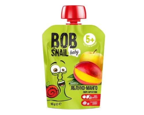 Дитяче пюре Bob Snail Равлик Боб Яблуко-манго 90 г (4820219343042)