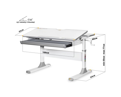 Парта Mealux Edmonton Multicolor G Liite (BD-610 W/MC + G Lite)
