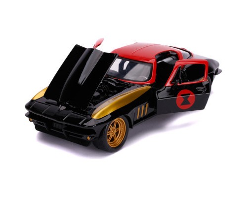 Машина Jada металева Марвел Месники Chevrolet Corvette (1966) + фігурка Чорної вдови 1:24 (253225014)