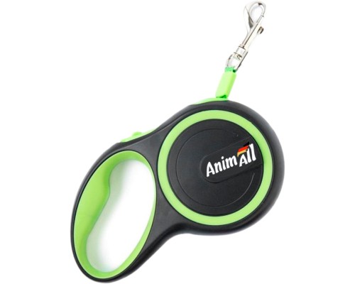 Повідок для собак AnimAll М до 25 кг 5 м (салатово-чорний) (2000981120214)
