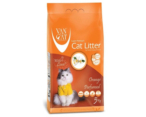 Наповнювач для туалету Van Cat Super Premium Quality Orange Бентонітовий грудкувальний 5 кг (5.9 л) (8699245856071)