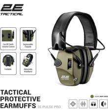 Навушники для стрільби 2E Pulse Pro NRR 22 dB активні Army Green (2E-TPE026ARGN)