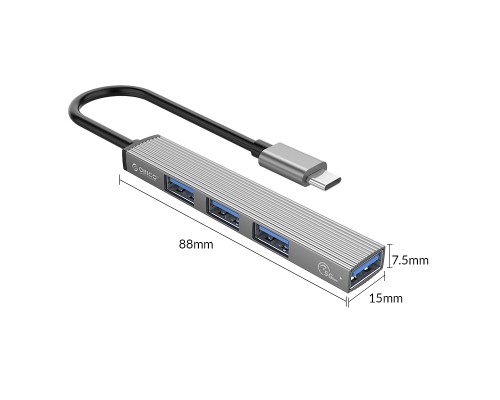 Концентратор Orico Type-C to USB3.0, 3xUSB2.0 (AH-13-GY-BP) (CA913534)