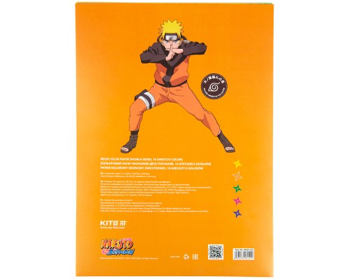 Кольоровий папір Kite А4 неоновий Naruto 10 арк/5 кол (NR23-252)