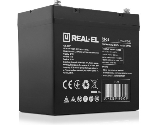 Батарея до ДБЖ REAL-EL RT-55, 12V-55Ah (RT-55) 