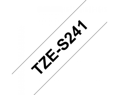 Стрічка для принтера етикеток UKRMARK B-S-T241P-BK/WT, сумісна з TZES241, 18мм х 8м. black on white (900607)