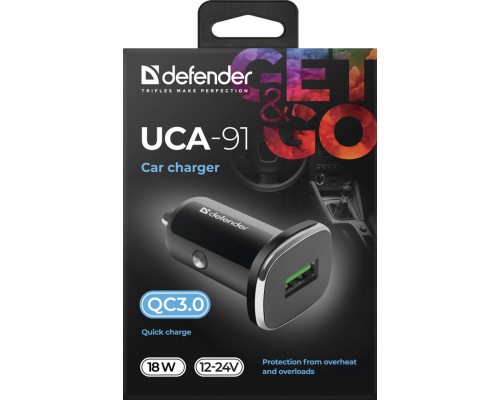 Зарядний пристрій Defender 1xUSB 18W (USB-A) QC3.0 3А UCA-91 (83830)
