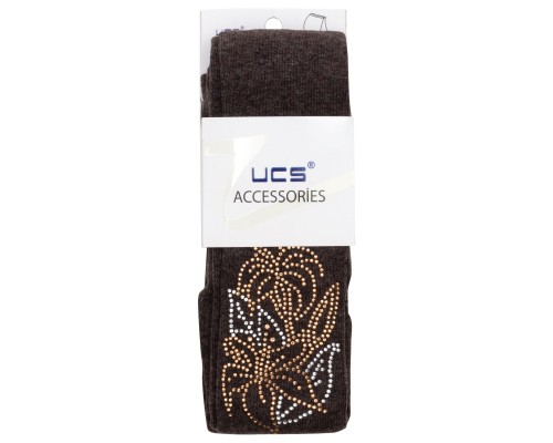 Колготки дитячі UCS Socks з квітами зі страз (M0C0302-1041-134G-brown)