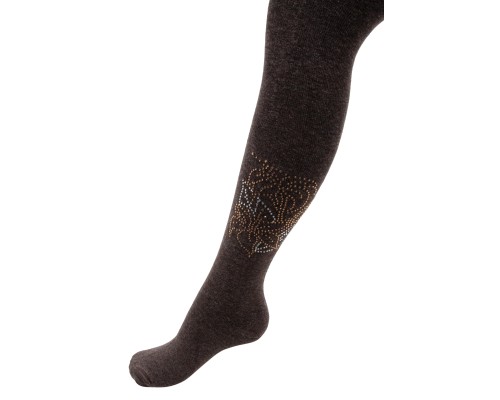 Колготки дитячі UCS Socks з квітами зі страз (M0C0302-1041-134G-brown)