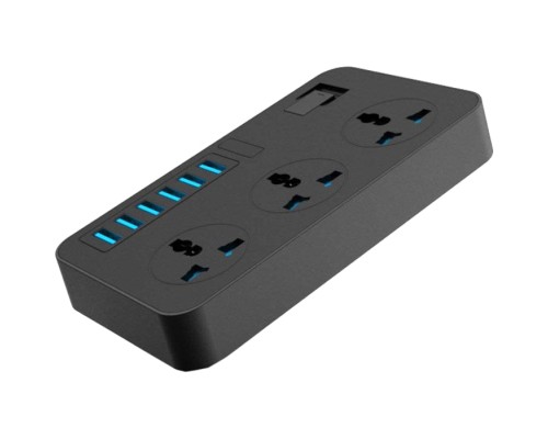 Мережевий фільтр живлення Voltronic TВ-Т09, 3роз, 6*USB Black (ТВ-Т09-Black)