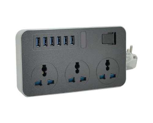 Мережевий фільтр живлення Voltronic TВ-Т09, 3роз, 6*USB Black (ТВ-Т09-Black)