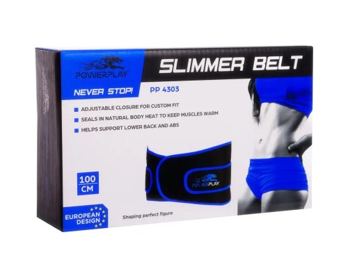 Пояс для схуднення PowerPlay 4303 Чорно-Синій (PP_4303_Black/Blue)