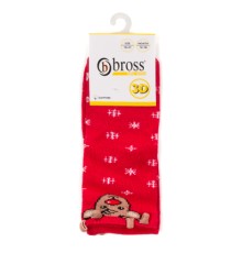 Шкарпетки дитячі Bross новорічні з оленем (21248-12-18-red)