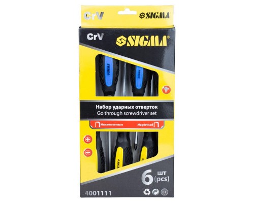 Набір викруток Sigma ударних 6шт CrV (4001111)