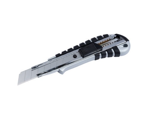 Ніж монтажний Sigma корпус метал/гума, лезо 18мм, автоматичний замок (8211041)