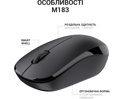 Мишка OfficePro M183 Wireless Black (M183)