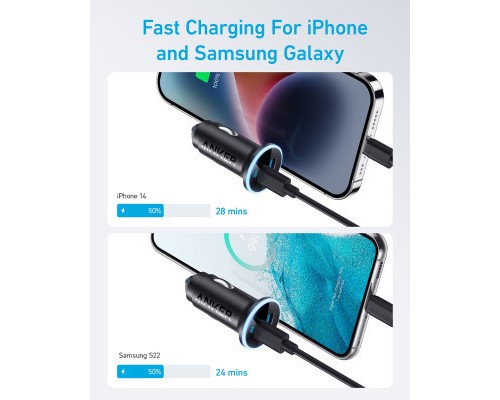 Зарядний пристрій Anker PowerDrive 323 30W PD + 22.5W USB-A Black (A2735G11)
