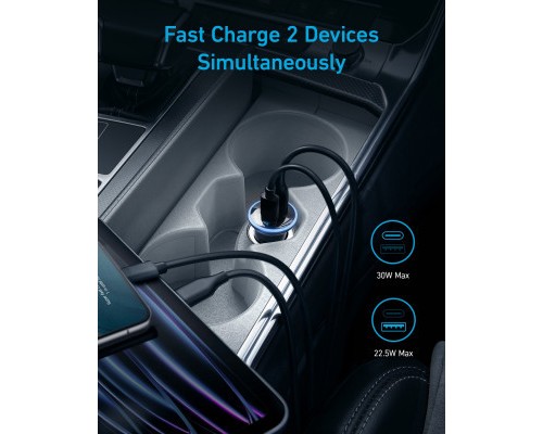 Зарядний пристрій Anker PowerDrive 323 30W PD + 22.5W USB-A Black (A2735G11)