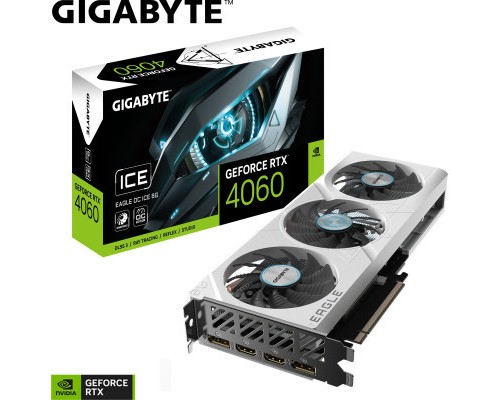 Відеокарта GIGABYTE GeForce RTX4060 8Gb EAGLE OC ICE (GV-N4060EAGLEOC ICE-8GD)