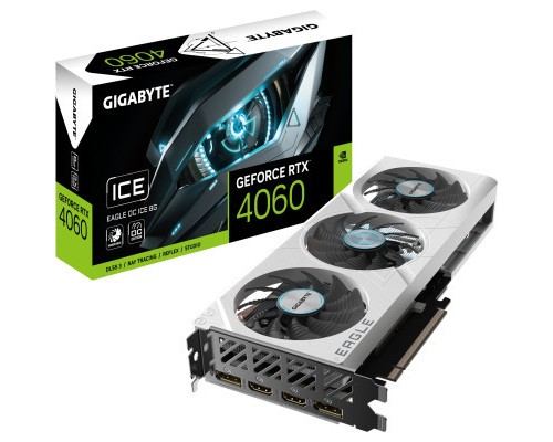 Відеокарта GIGABYTE GeForce RTX4060 8Gb EAGLE OC ICE (GV-N4060EAGLEOC ICE-8GD)