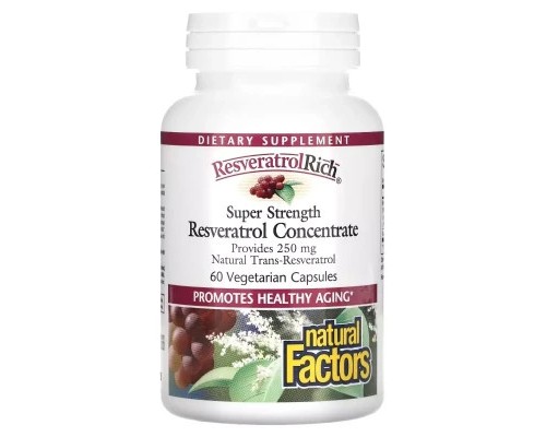 Антиоксидант Natural Factors Концентрат ресвератролу, ResveratrolRich, Resveratrol Concentrate, 60 вег (NFS-04527) Антиоксидант Natural Factors Концентрат ресвератролу, ResveratrolRich, Resveratrol Concentrate, 60 вег (NFS-04527)