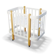 Ліжечко Ingvart трансформер Nika 60 Slim з опускною боковинкою (60х94, 60х120) біло-натуральне (8729001017)