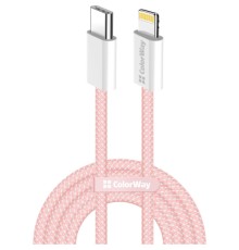 Дата кабель USB-C to Lightning 1.0m 27W pink ColorWay (CW-CBPDCL061-P)
