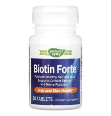 Вітамін Nature's Way Біотин-форте, 5 мг, Biotin Forte, 60 таблеток (EMT-10751)
