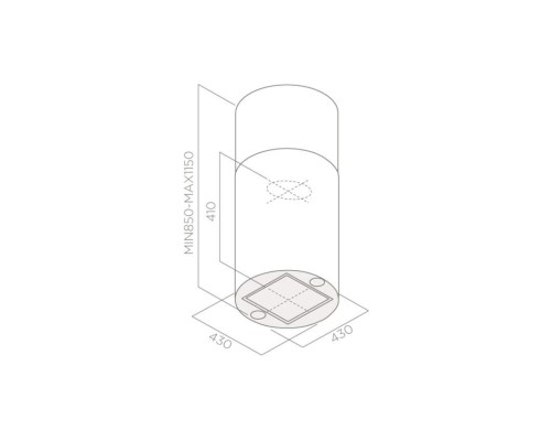 Витяжка кухонна Elica TUBE PRO ISLAND WH MAT/A/43