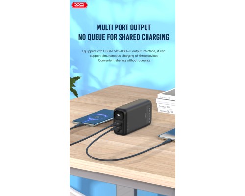 Батарея універсальна XO 30000mAh, PD/20W, QC/22.5W, black (PR200_Black) 