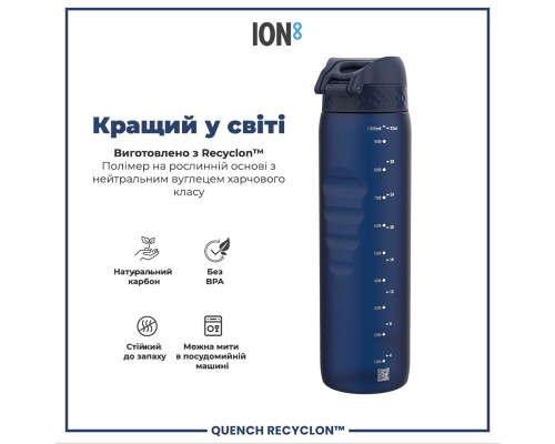 Пляшка для води ION8 OneTouch 1000 мл BPA Free, Navy (I8RF1000NAV)