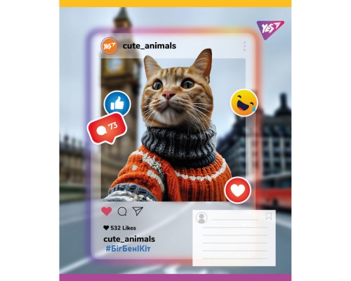 Зошит Yes Cute animals А5 24 аркушів лінія (767730)