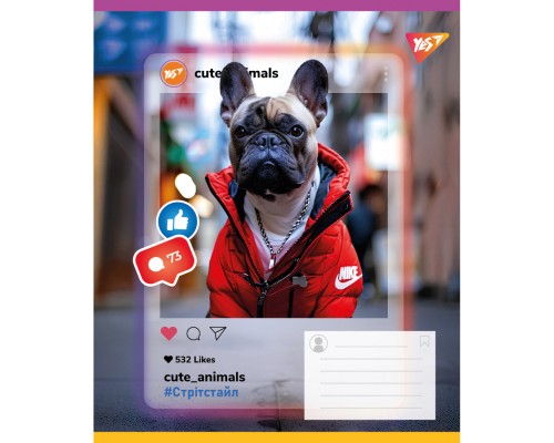 Зошит Yes Cute animals А5 24 аркушів лінія (767730)