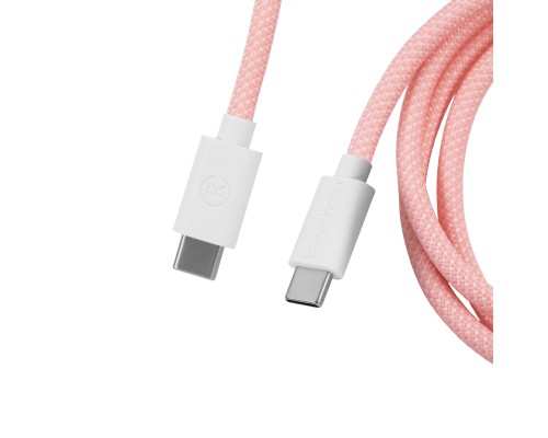 Дата кабель USB-C + USB A to USB-C 1.36m Coiled Aviator pink Keychron (CAB15_KEYCHRON)